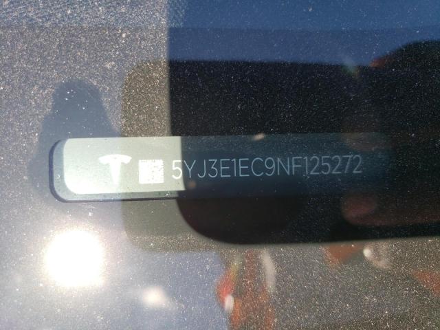 5YJ3E1EC9NF125272 Tesla MODEL 3