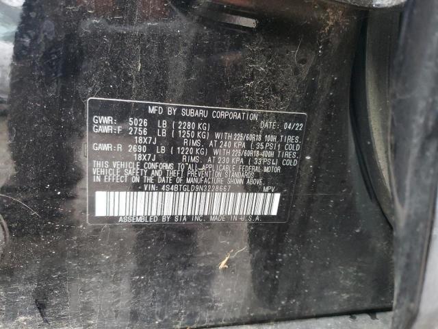 2022 SUBARU OUTBACK ON 4S4BTGLD9N3228667