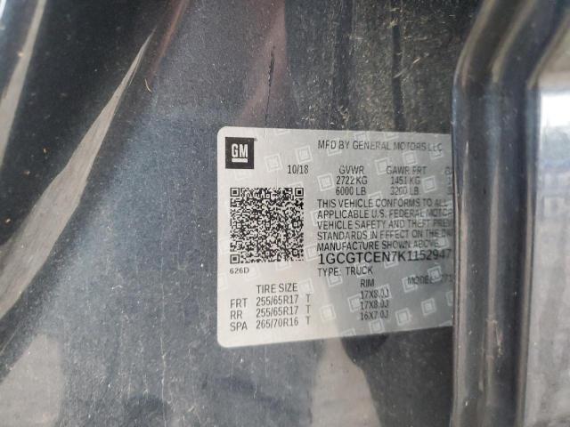 2019 CHEVROLET COLORADO L - 1GCGTCEN7K1152947