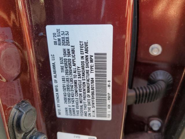 2020 HONDA PASSPORT T 5FNYF8H96LB017684