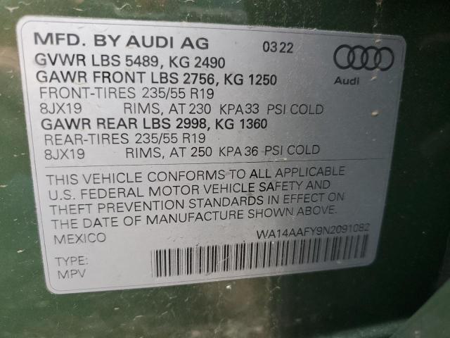 2022 AUDI Q5 SPORTBA WA14AAFY9N2091082