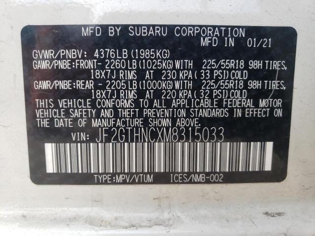 JF2GTHNCXM8315033 Subaru Crosstrek