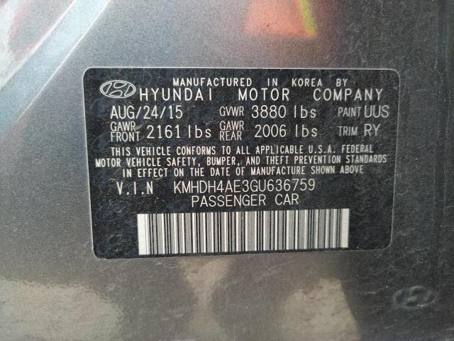 2016 HYUNDAI ELANTRA SE - KMHDH4AE3GU636759