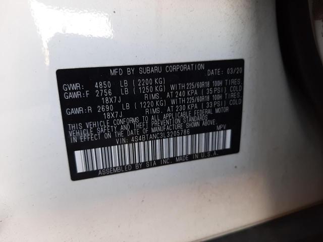 2020 SUBARU OUTBACK LI - 4S4BTANC3L3205786