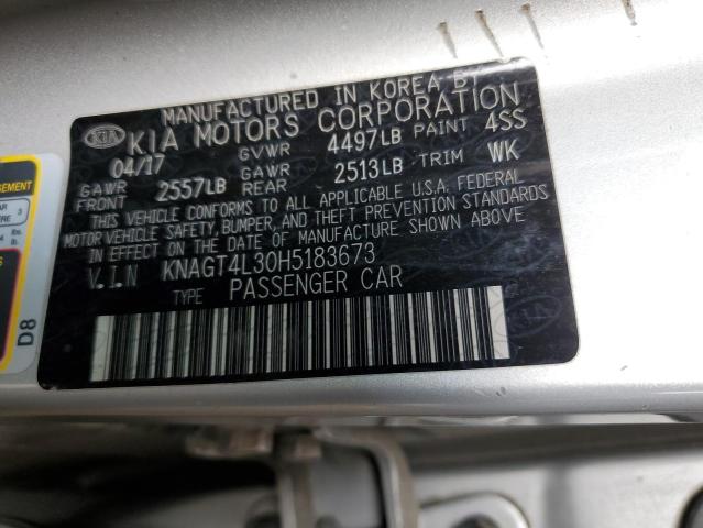 2017 KIA OPTIMA LX KNAGT4L30H5183673