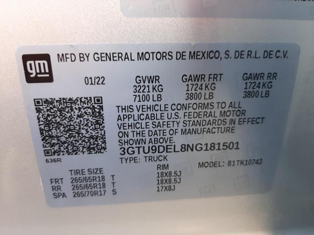 2022 GMC SIERRA LIM 3GTU9DEL8NG181501