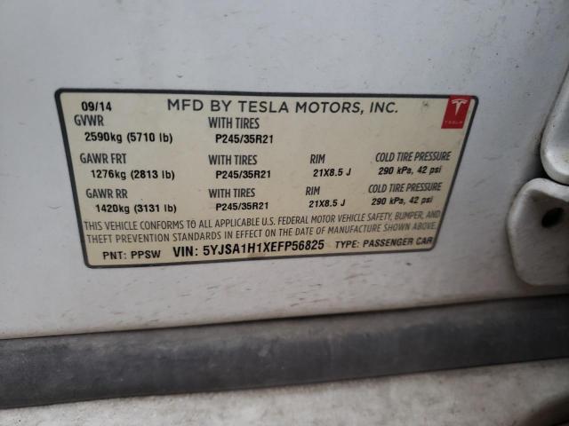 5YJSA1H1XEFP56825 Tesla MODEL S