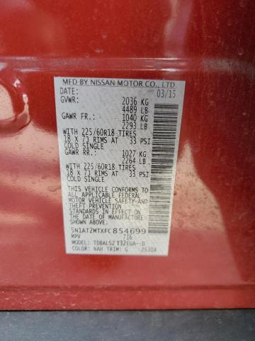 2015 NISSAN ROGUE S 5N1AT2MTXFC854699