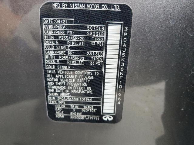 2022 INFINITI QX55 ESSEN 3PCAJ5K38NF101964