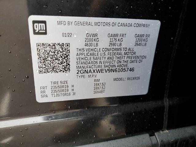 2022 CHEVROLET EQUINOX RS 2GNAXWEV9N6105746