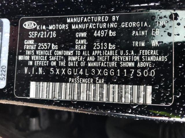 5XXGU4L3XGG117500 KIA OPTIMA EX
