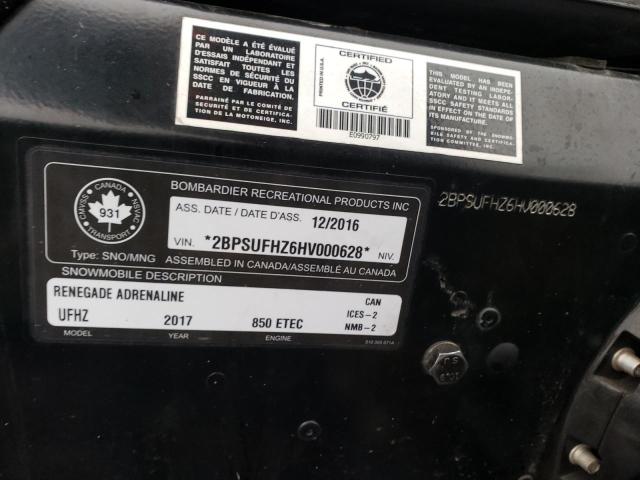 2017 SKI DOO RENEGADE 2BPSUFHZ6HV000628