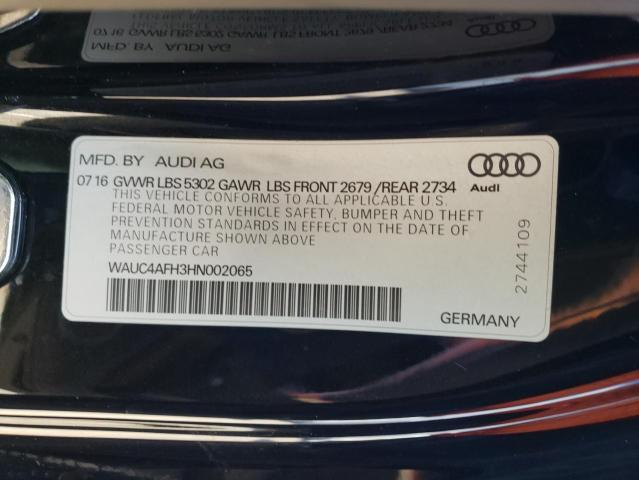 2017 AUDI S5 WAUC4AFH3HN002065