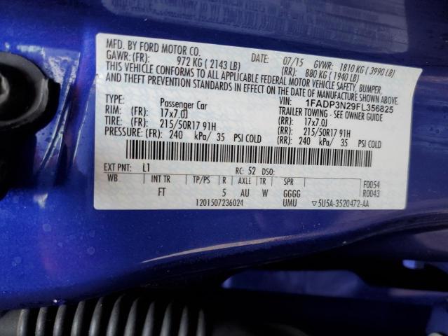 2015 FORD FOCUS TITA - 1FADP3N29FL356825