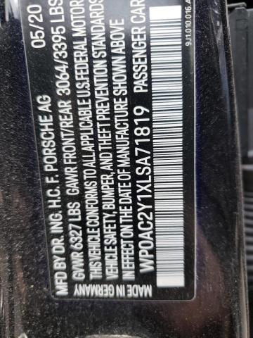 2020 PORSCHE TAYCAN TUR WP0AC2Y1XLSA71819