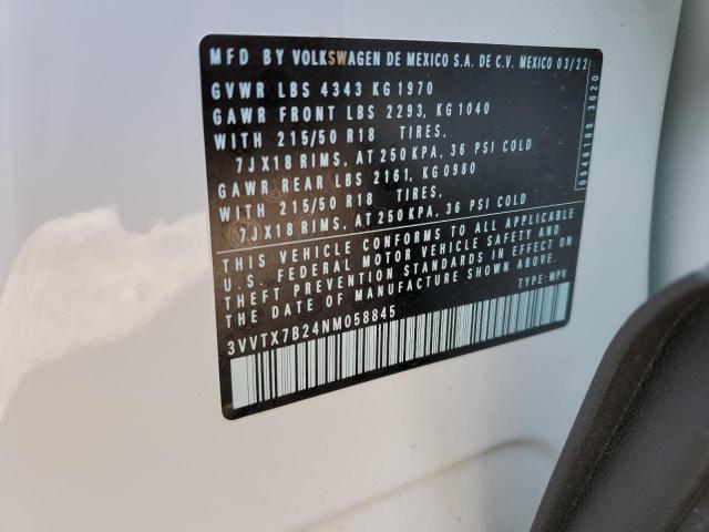 2022 VOLKSWAGEN TAOS SE - 3VVTX7B24NM058845