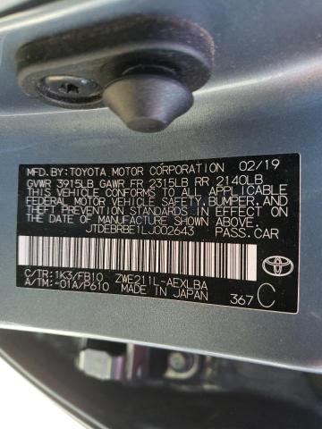 2020 TOYOTA COROLLA LE JTDEBRBE1LJ002643