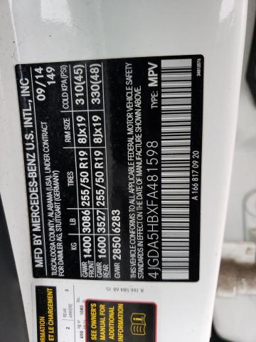 2015 MERCEDES-BENZ ML 350 4MA - 4JGDA5HBXFA481598