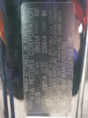 KNAFX6A80G5606180 KIA FORTE EX