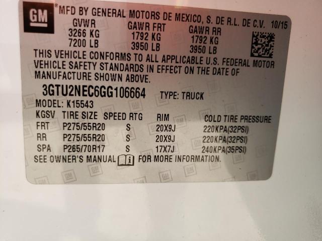 3GTU2NEC6GG106664 GMC Sierra K1500 Slt