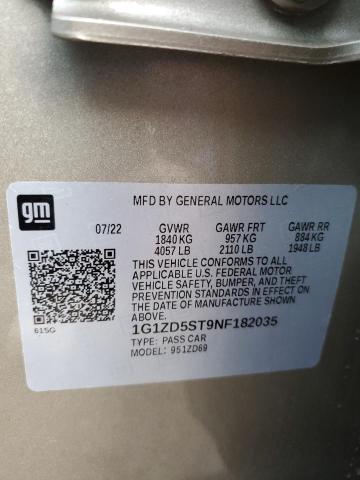2022 CHEVROLET MALIBU LT 1G1ZD5ST9NF182035