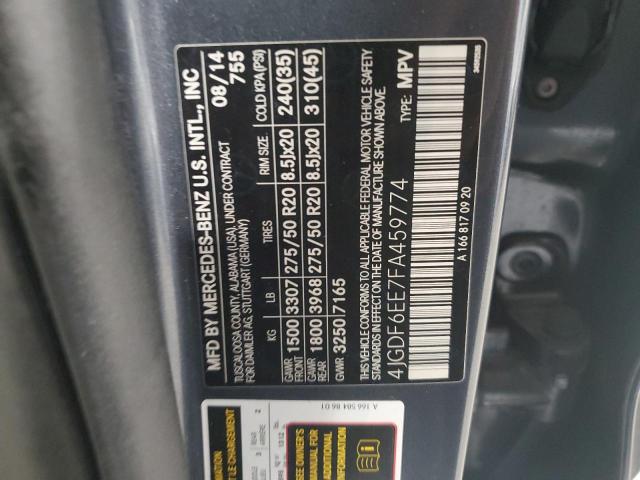 2015 MERCEDES-BENZ GL 450 4MA - 4JGDF6EE7FA459774
