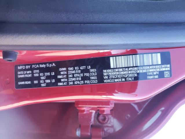 2016 FIAT 500X LOUNG ZFBCFXDT1GP380236