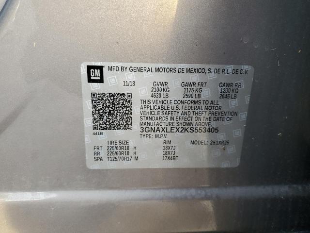2019 CHEVROLET EQUINOX LT - 3GNAXLEX2KS553405