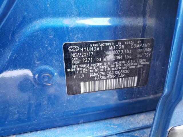 2018 HYUNDAI IONIQ SEL - KMHC75LC6JU068630