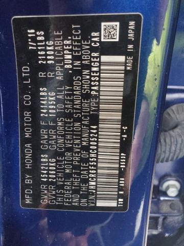 2017 HONDA ACCORD HYB - JHMCR6F55HC005244