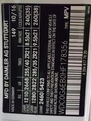 2017 MERCEDES-BENZ GLC 43 4MA - WDC0G6EB0HF178356