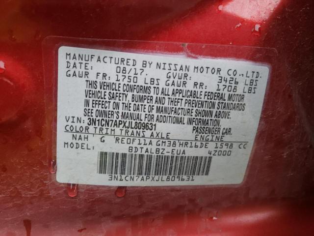 2018 NISSAN VERSA - 3N1CN7APXJL809631