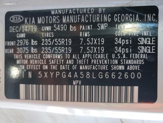 5XYPG4A58LG662600 KIA SORENTO S