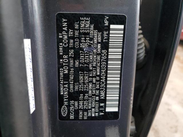 2017 HYUNDAI TUCSON LIM KM8J3CA40HU397658