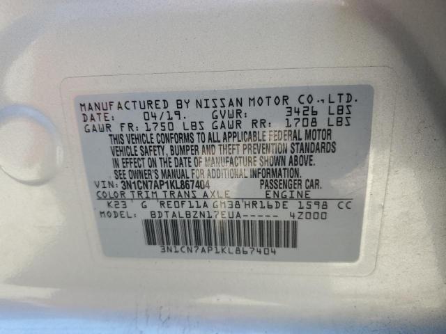 3N1CN7AP1KL867404 Nissan VERSA S