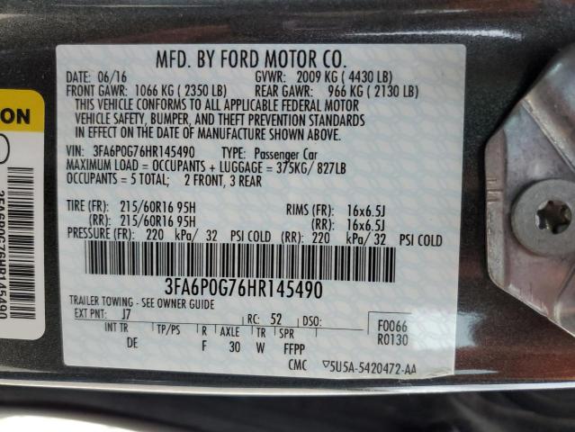 2017 FORD FUSION S - 3FA6P0G76HR145490