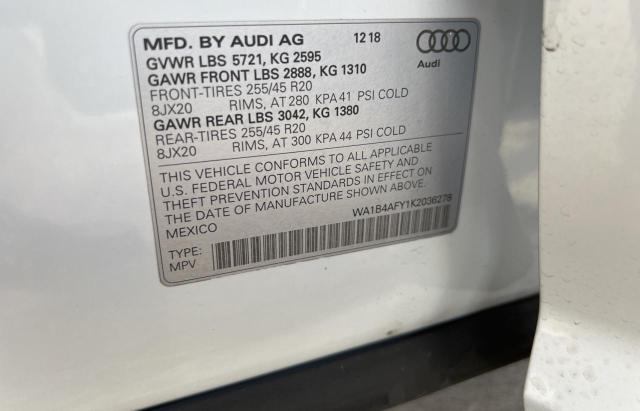 2019 AUDI SQ5 PREMIU WA1B4AFY1K2036278