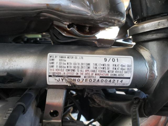2002 YAMAHA FZS10 JYARN07E02A004214
