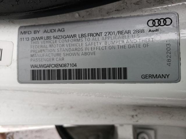 VIN WAUWGAFCXEN087104 2014 Audi A7, Premium Plus no.12