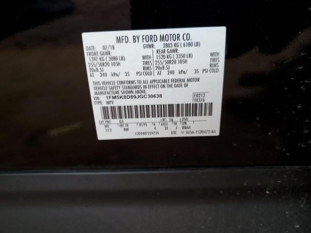 1FM5K8D89JGC30638 Ford EXPLORER XLT