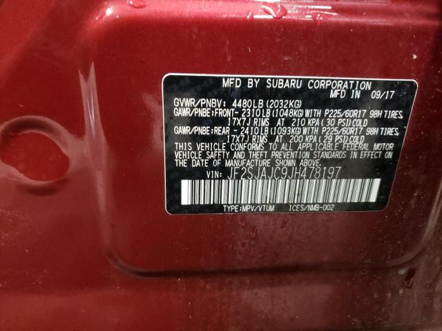 2018 SUBARU FORESTER 2 - JF2SJAJC9JH478197