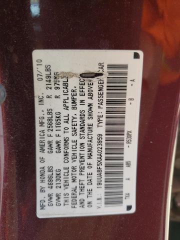2010 ACURA TL VIN: 19UUA8F5XAA023959
