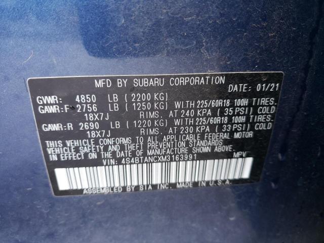 2021 SUBARU OUTBACK LI - 4S4BTANCXM3163991