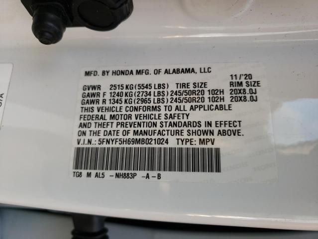 VIN 5FNYF5H69MB021024 2021 HONDA PILOT no.13