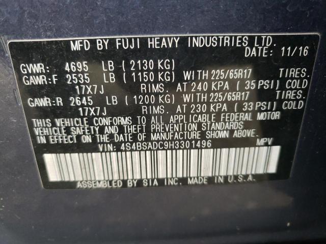 4S4BSADC9H3301496 Subaru Outback 2.5i Premium