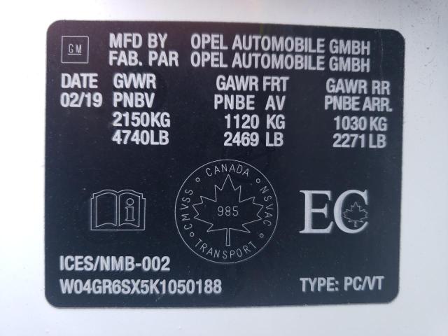 2019 BUICK REGAL ESSE W04GR6SX5K1050188