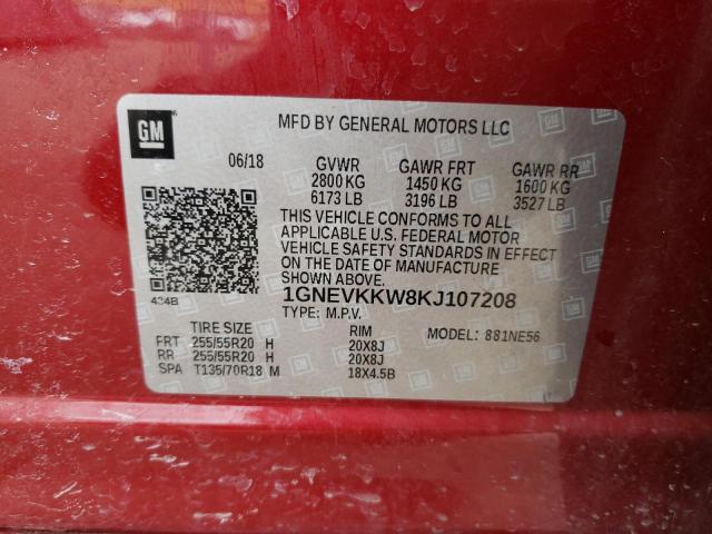 2019 CHEVROLET TRAVERSE P - 1GNEVKKW8KJ107208