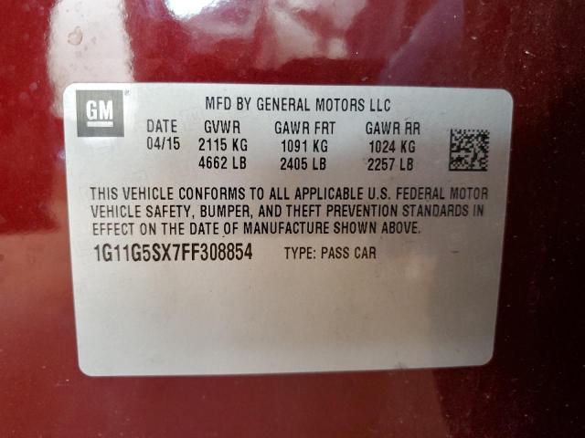 2015 CHEVROLET MALIBU LTZ - 1G11G5SX7FF308854