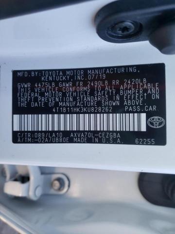 2019 TOYOTA CAMRY L - 4T1B11HK3KU828262