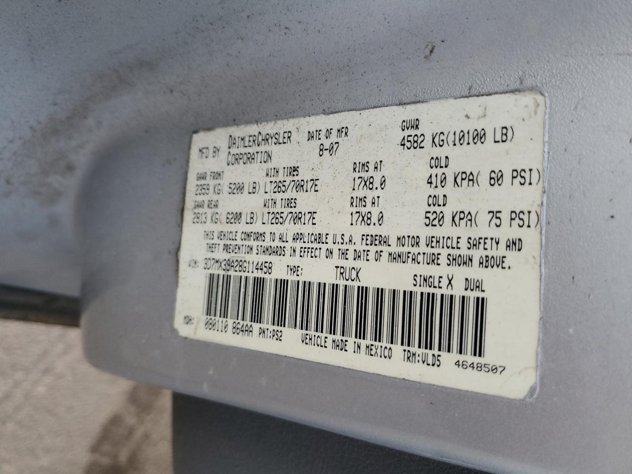 2008 DODGE RAM 3500 - 3D7MX39A28G114458